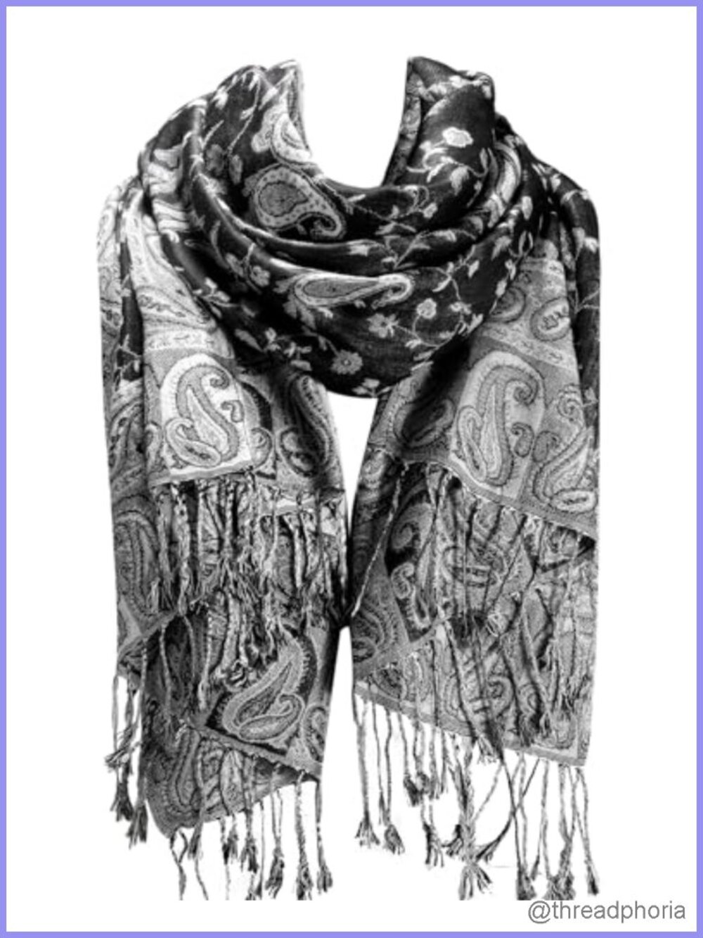 Reversible Paisley Shawl Wrap Viscose Acrylic Evening Festival Scarf